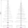 Metalinė Kalėdų eglutė su mediniu pagrindu, juoda, 150 cm