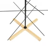 Metalinė Kalėdų eglutė su mediniu pagrindu, juoda, 150 cm