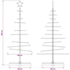 Metalinė Kalėdų eglutė su mediniu pagrindu, juoda, 120 cm