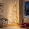 Metalinė eglutė su LED KUOPIO 210 cm Šilta balta Plienas Juoda