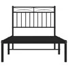 Metalinis lovos rėmas su galvūgaliu, juodos spalvos, 90x190cm
