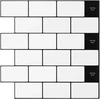 Metro plytelė 10 pcs Balta juoda 30 x 30 cm Poliuretanas ir PET