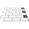 Metro plytelė 10 pcs Balta juoda 30 x 30 cm Poliuretanas ir PET