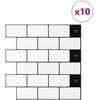 Metro plytelė 10 pcs Balta juoda 30 x 30 cm Poliuretanas ir PET
