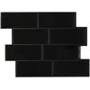 Metro plytelė 10 pcs Juoda 29 x 21 cm Poliuretanas ir PET