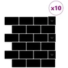 Metro plytelė 10 pcs Juoda 30 x 30 cm Poliuretanas ir PET