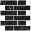 Metro plytelė 10 pcs Juodas marmuras 30 x 30 cm