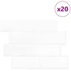 Metro plytelė 20 pcs Balta 29 x 21 cm Poliuretanas ir PET