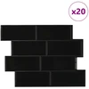 Metro plytelė 20 pcs Juoda 29 x 21 cm Poliuretanas ir PET