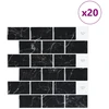 Metro plytelė 20 pcs Juodas marmuras 30 x 30 cm