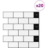 Metro plytelė 20 vnt. Balta juoda 30 x 30 cm