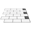Metro plytelė 20 vnt. Balta juoda 30 x 30 cm