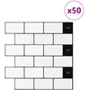 Metro plytelė 50 pcs Balta juoda 30 x 30 cm Poliuretanas ir PET
