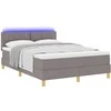 LED Čiužinio Lova su LED juostelėmis Taupe 160 x 200 cm audinys