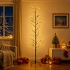 Mikro beržo Kalėdų eglutė Juoda 47 x 210 cm Plienas 567 LED
