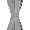 Mikro satino užuolaidos su kilpomis, 2 vnt., 140x225 cm, pilkos