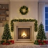Mini kalėdinių eglučių rinkinys 120 cm 275 LED Šilta balta PVC