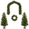 Mini kalėdinių eglučių rinkinys 120 cm 275 LED Šilta balta