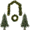 Mini kalėdinių eglučių rinkinys 120 cm 275 LED Šilta balta PVC