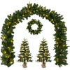 Mini kalėdinių eglučių rinkinys 45 cm 125 LED Šilta balta