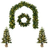 Mini kalėdinių eglučių rinkinys 60 cm 125 LED Šilta balta