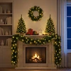 Mini kalėdinių eglučių rinkinys 60 cm 125 LED Šilta balta PVC