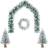 Mini kalėdinių eglučių rinkinys 60 cm PVC Žalia ir balta