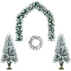 Mini kalėdinių eglučių rinkinys 120 cm PVC Žalia ir balta