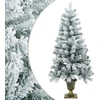 Mini apsnigta Kalėdų eglutė 120 cm PVC Žalia ir balta