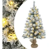 Mini Kalėdų medis 45 cm 25 LED Šilta balta PVC Žalia ir balta