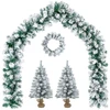 Mini kalėdinių eglučių rinkinys 45 cm PVC Žalia ir balta