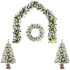 Mini kalėdinių eglučių rinkinys 60 cm 125 LED Šilta balta PVC