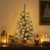 Mini Kalėdų eglutė, apsnigta 60 cm 25 LED Šilta balta PVC