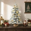 Mini apsnigta Kalėdų eglutė 60 cm 25 LED Šilta balta PVC ir PE