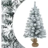 Apsnigta mini kalėdų eglutė 60 cm PVC Žalia ir balta