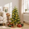 Mini Kalėdų medis 90 cm 50 LED Šilta balta PVC ir PE Žalia
