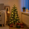 Mini Kalėdų medis 90 cm 50 LED Šilta balta PVC ir PE Žalia