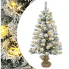 Mini Kalėdų eglutė, apsnigta 90 cm 50 LED Šilta balta PVC