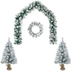 Mini kalėdinių eglučių rinkinys 90 cm PVC Žalia ir balta