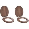 Minkštai užsidarantis tualeto dangtis 2 pcs Ruda 44 x 38 cm