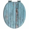Minkštai užsidarantis tualeto dangtis 2 pcs Mėlyna 44 x 38 cm