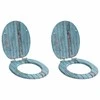 Minkštai užsidarantis tualeto dangtis 2 pcs Mėlyna 44 x 38 cm