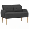 Sofa Minkštas kampas su mygtukų apmušalais Tamsiai pilka Bouclé