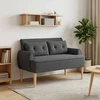 Sofa Minkštas kampas su mygtukų apmušalais Tamsiai pilka Bouclé