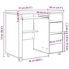 Stalas su ratais Betono pilka 91 x 50 x 77 cm Apdirbta mediena