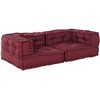 Dvivietė modulinė sofa, kaštoninės spalvos, 140x70x36, audinys