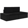 Modulinė dvivietė sofa, juodos spalvos, poliratanas