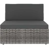 Modulinė dvivietė sofa, pilkos spalvos, poliratanas