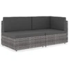 Modulinė dvivietė sofa, pilkos spalvos, poliratanas