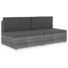 Modulinė dvivietė sofa, pilkos spalvos, poliratanas